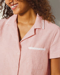 CREME BRULEE CROSSDYE - Short-Sleeve Notch Collar Pajama Top | Soma