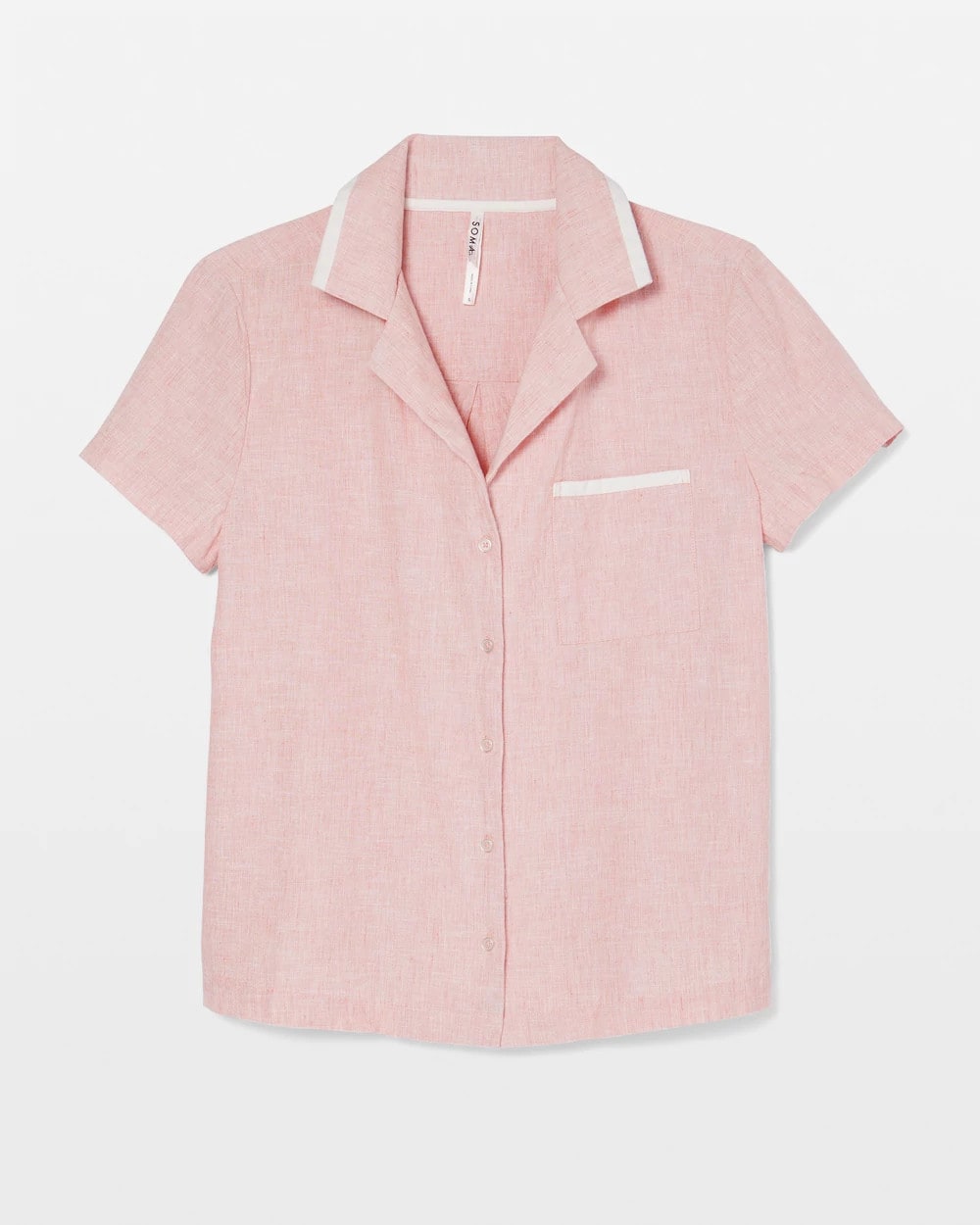 CREME BRULEE CROSSDYE - Short-Sleeve Notch Collar Pajama Top | Soma
