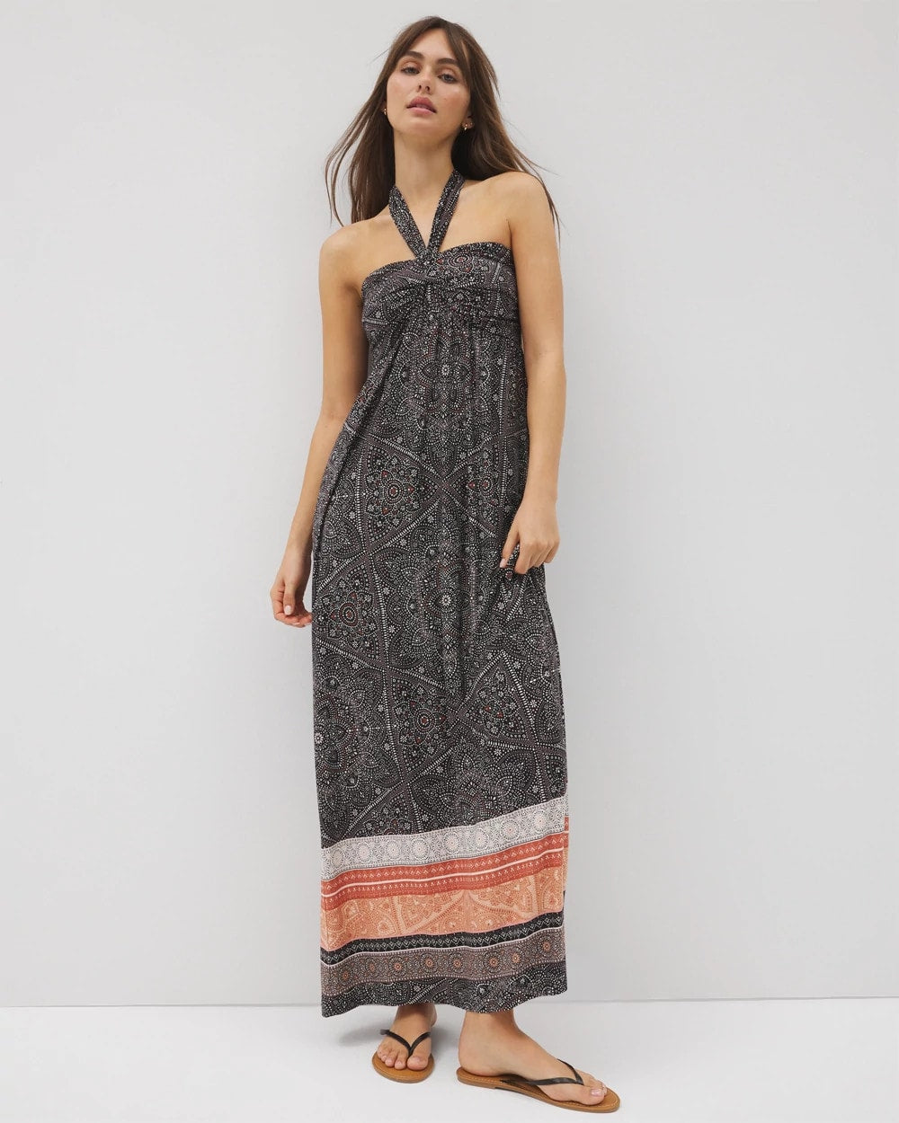 POINTILLISM BORDER BLK - Retreat Maxi Bra Dress | Soma