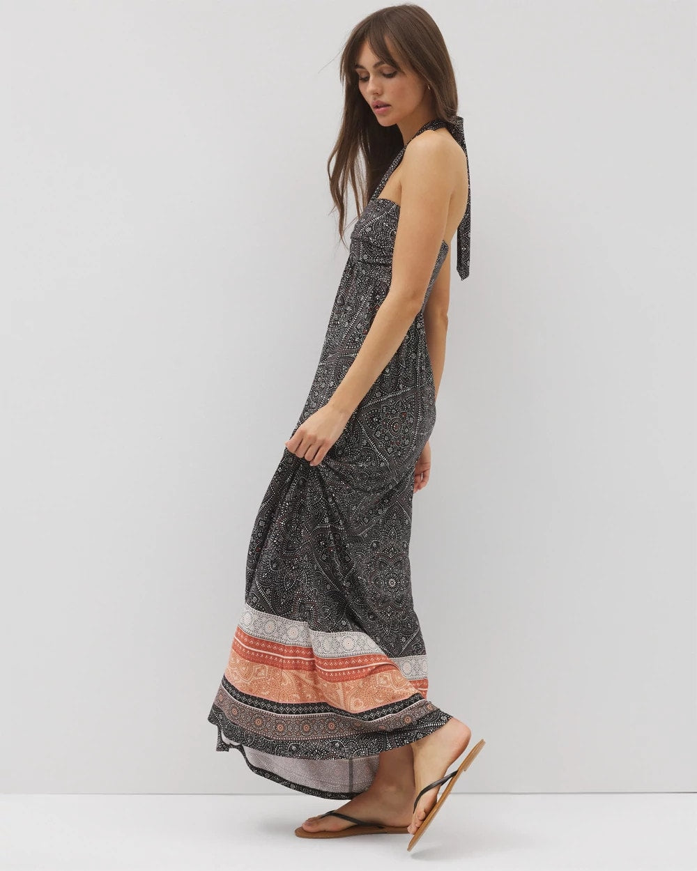 POINTILLISM BORDER BLK - Retreat Maxi Bra Dress | Soma