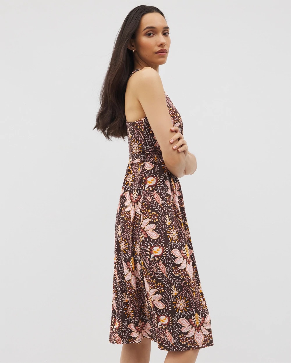 VIVID VINES FRENCH ROAST - Cross Back Strap Bra Dress | Soma