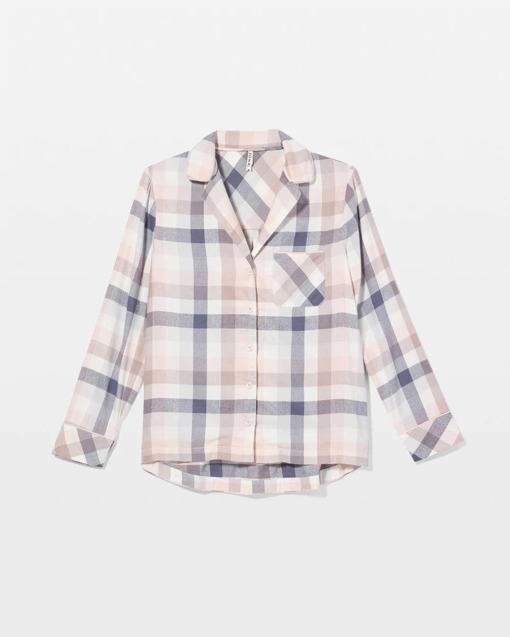 DREAMIEST PLAID GRAY - Super Soft Long-Sleeve Notch Collar Pajama Top | Soma
