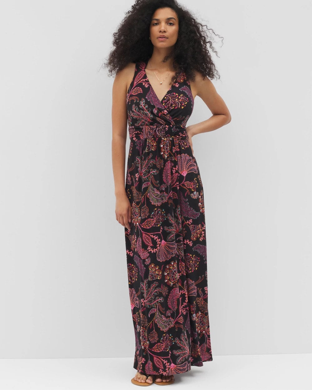 STITCH PAISLEY ALLO BLACK - Isla Cross Back Maxi Bra Dress | Soma