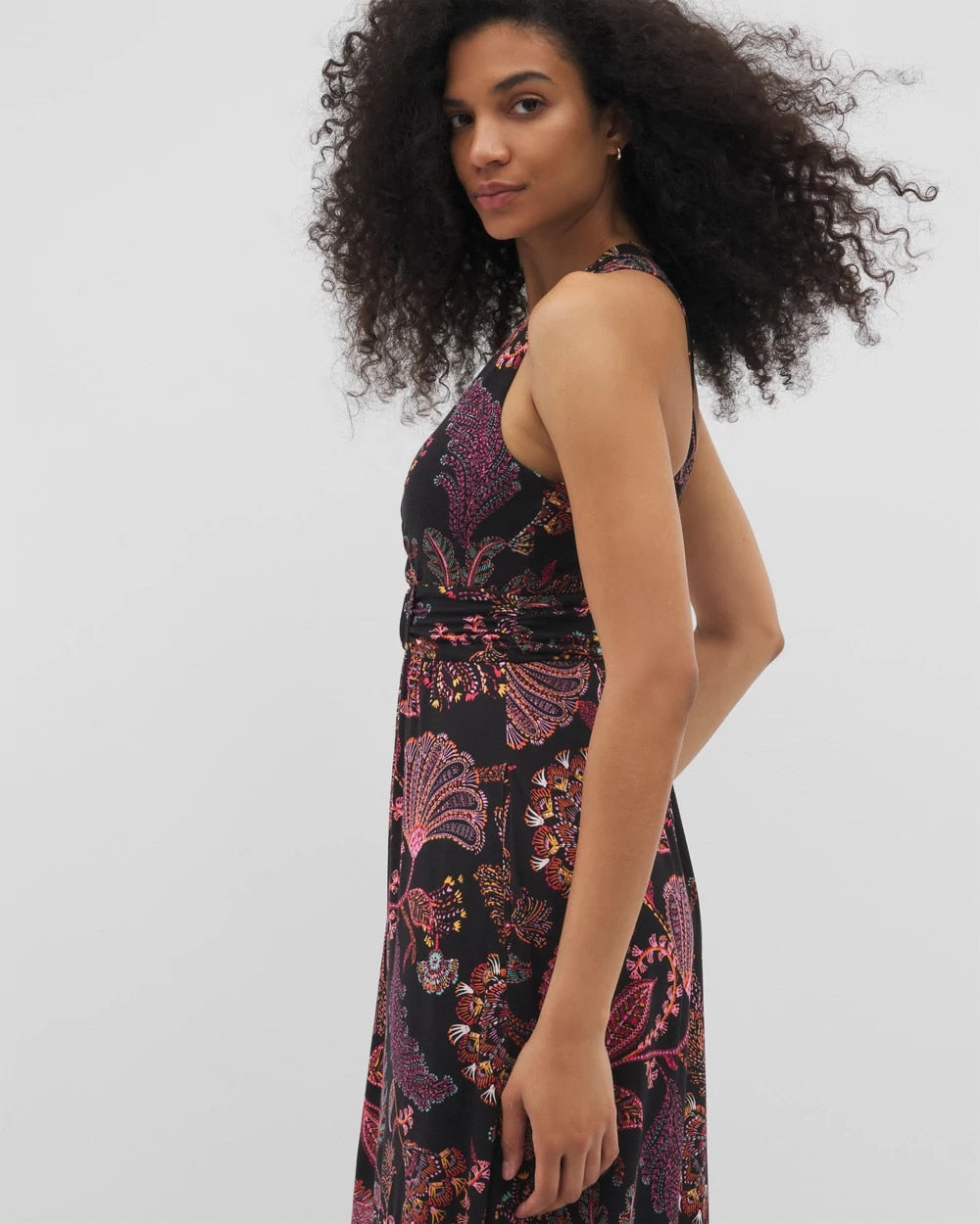 STITCH PAISLEY ALLO BLACK - Isla Cross Back Maxi Bra Dress | Soma