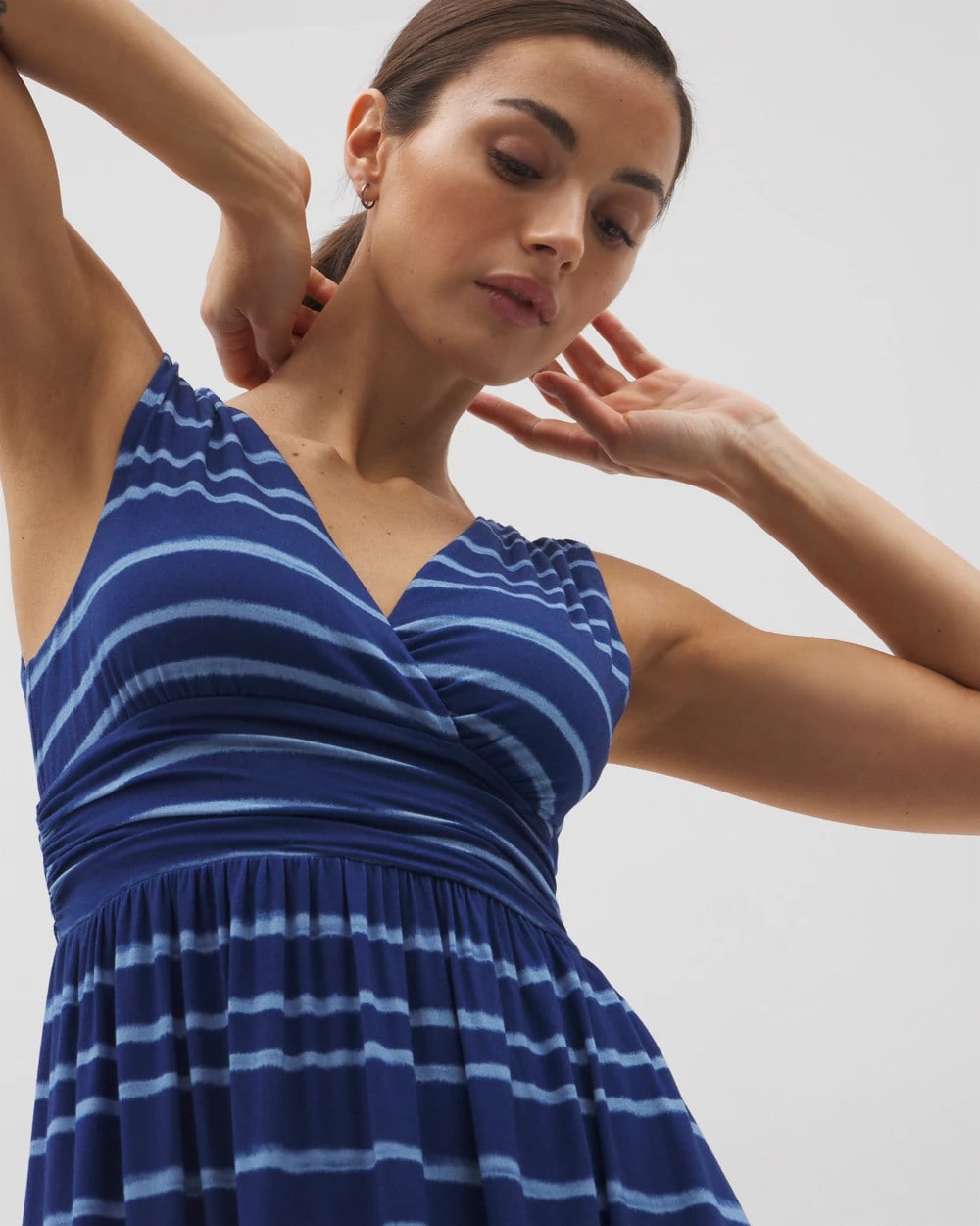 OASIS STRIPE G NAVY PEONY - Goddess Midi Bra Dress | Soma