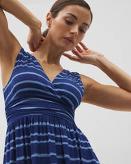 OASIS STRIPE G NAVY PEONY - Goddess Midi Bra Dress | Soma