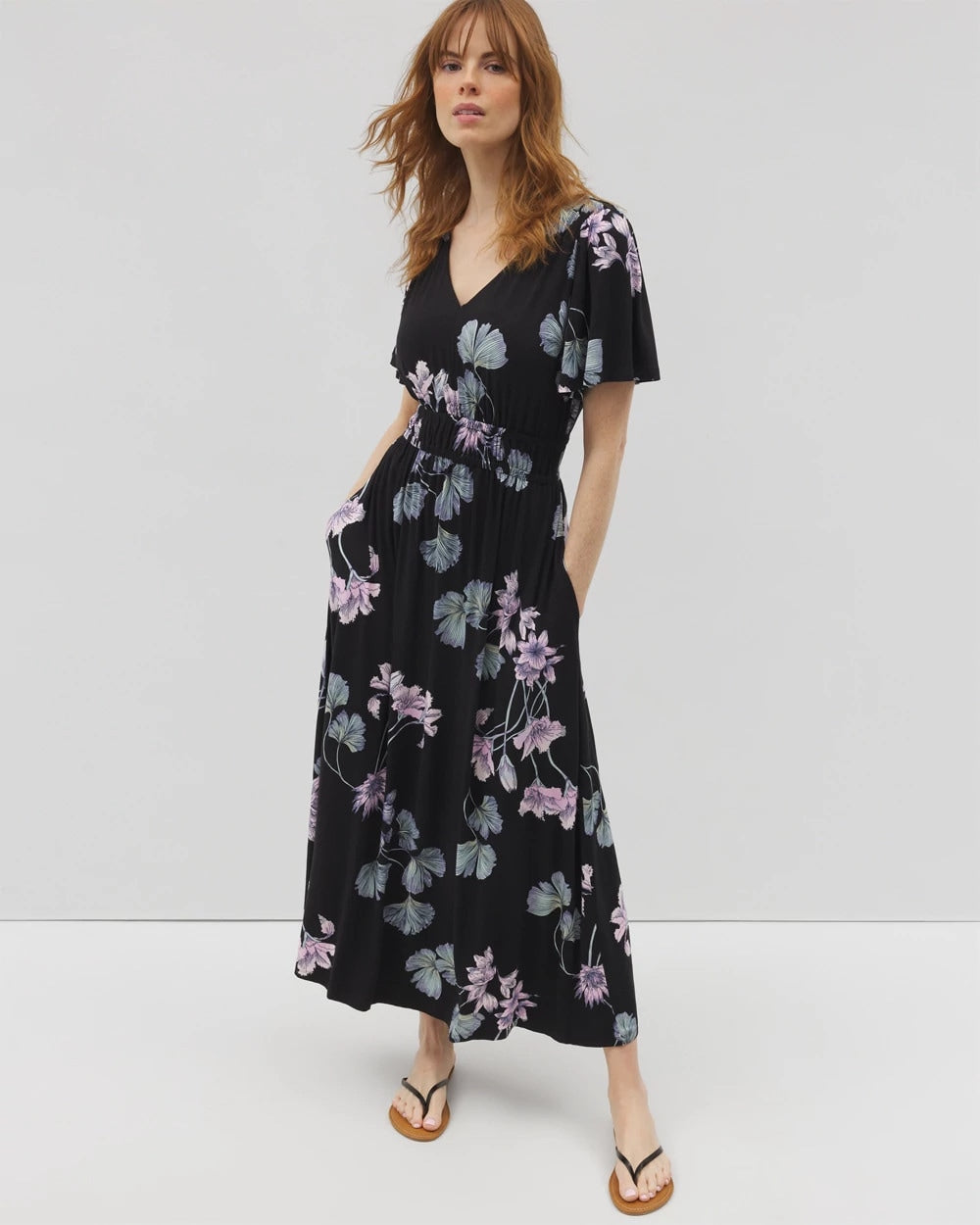 FLORAL HAVEN BLACK - Oasis Midi Bra Dress | Soma