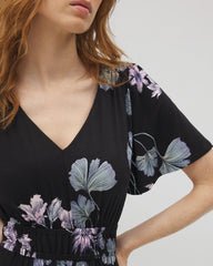 FLORAL HAVEN BLACK - Oasis Midi Bra Dress | Soma