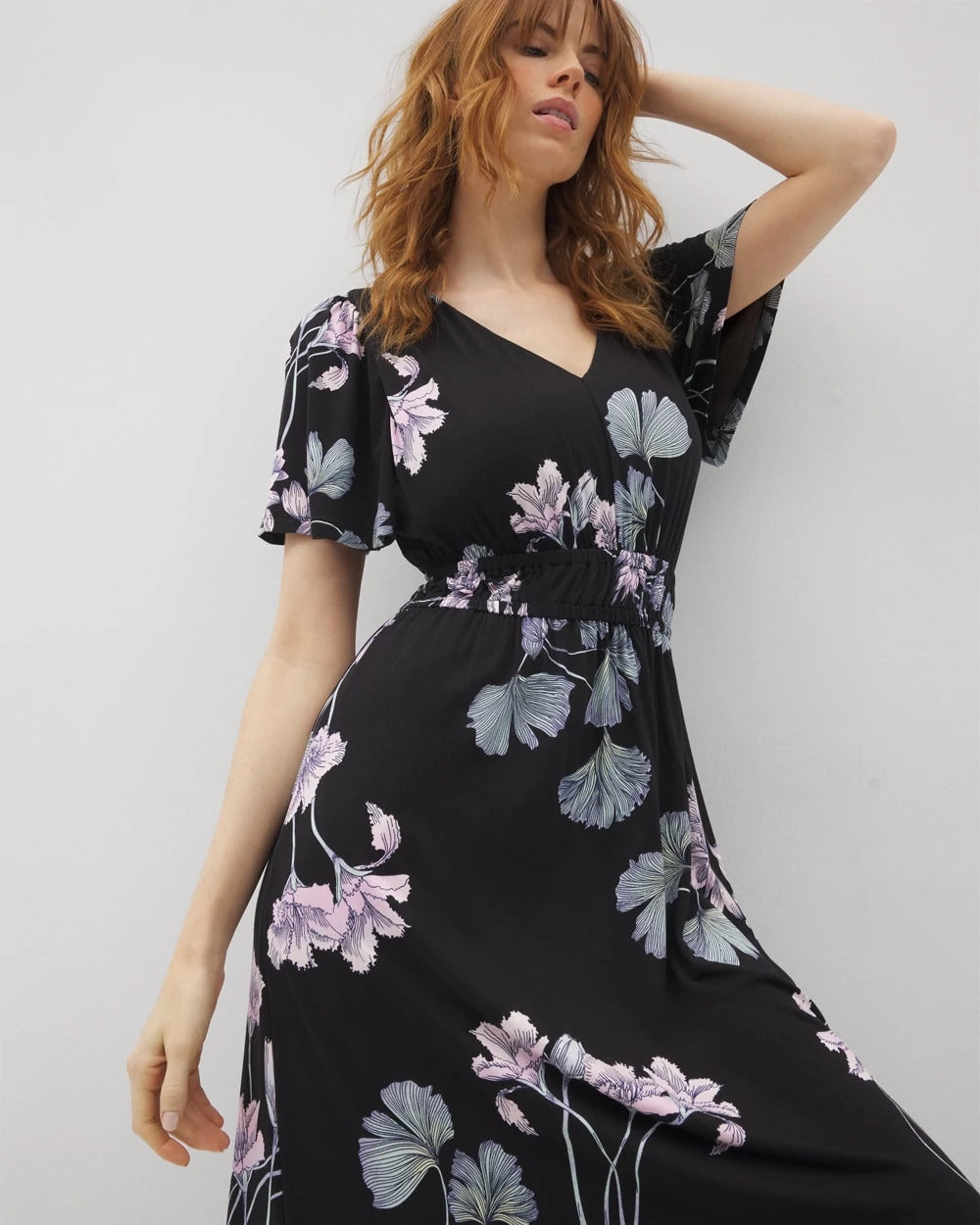 FLORAL HAVEN BLACK - Oasis Midi Bra Dress | Soma