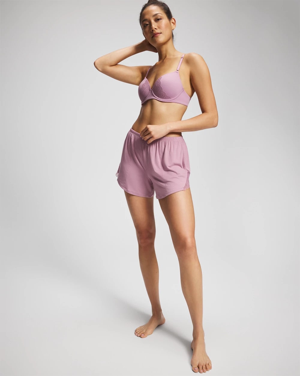LILAC WINE - Lace Trim Pajama Short | Soma