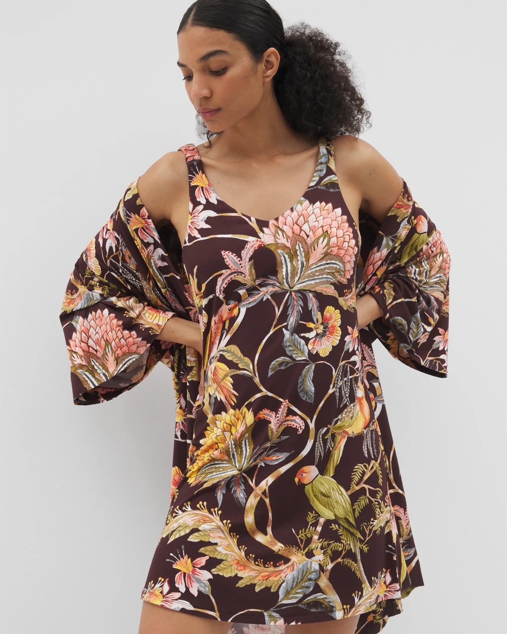 PARROT-DISO PLUME G PLUM - Shirred Strap Chemise | Soma