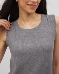 HEATHER CHARCOAL - Rib Lounge Short Dress | Soma