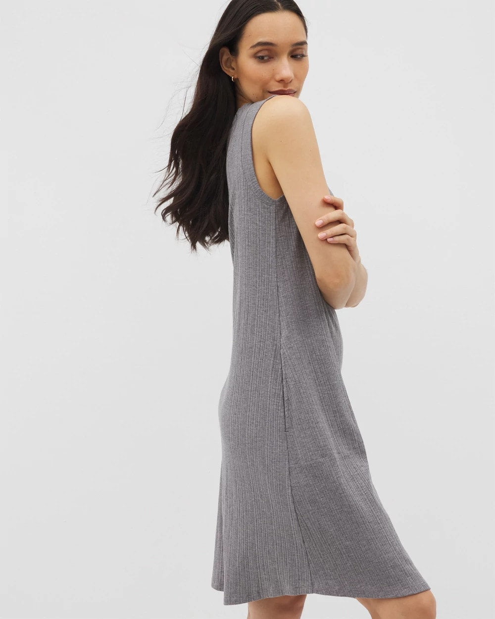 HEATHER CHARCOAL - Rib Lounge Short Dress | Soma