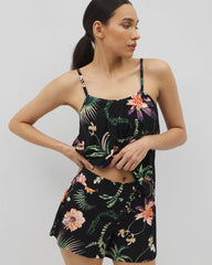 PARADISE PLUMES BLACK - Pajama Shorts | Soma