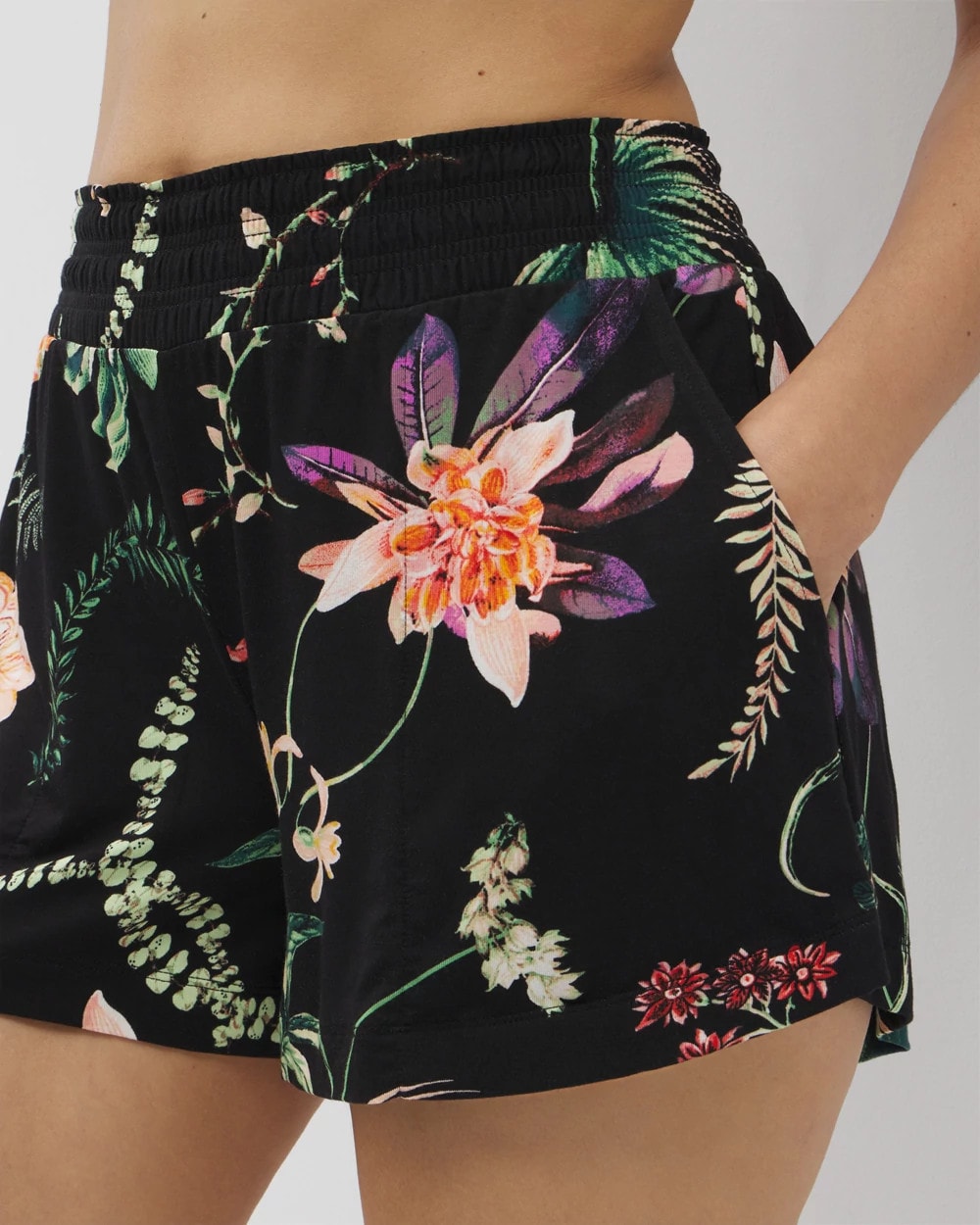 PARADISE PLUMES BLACK - Pajama Shorts | Soma