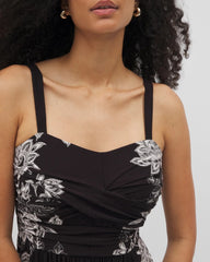 STAMPED FLORAL SCARF BLK - Cabana Handkerchief Bra Dress | Soma
