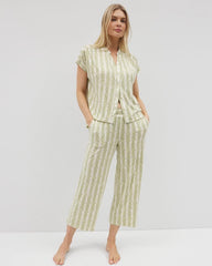 CHILL STRIPE CHAMPAGNE - Cropped Pajama Pants | Soma