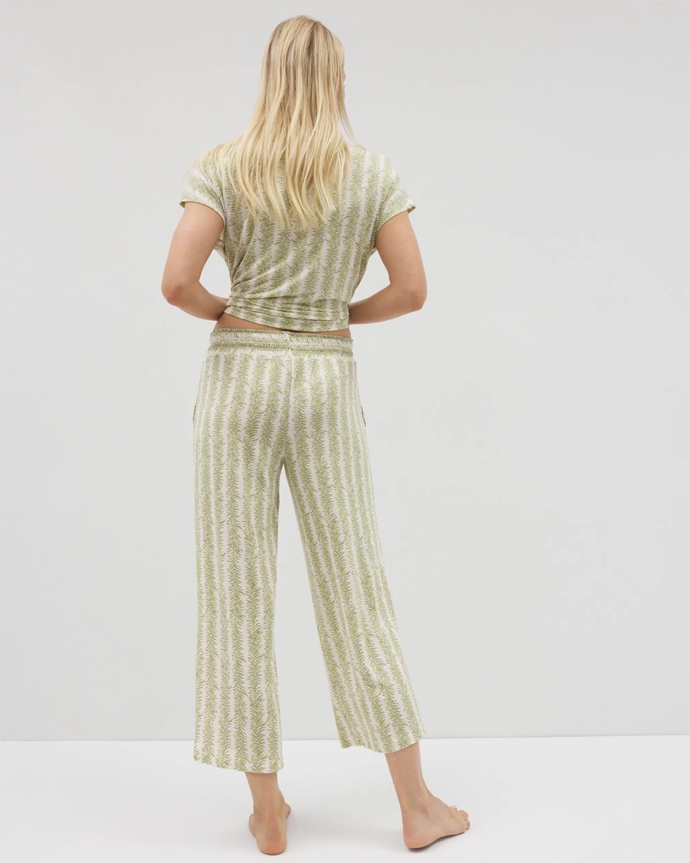 CHILL STRIPE CHAMPAGNE - Cropped Pajama Pants | Soma