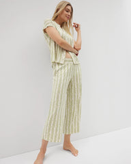 CHILL STRIPE CHAMPAGNE - Cropped Pajama Pants | Soma