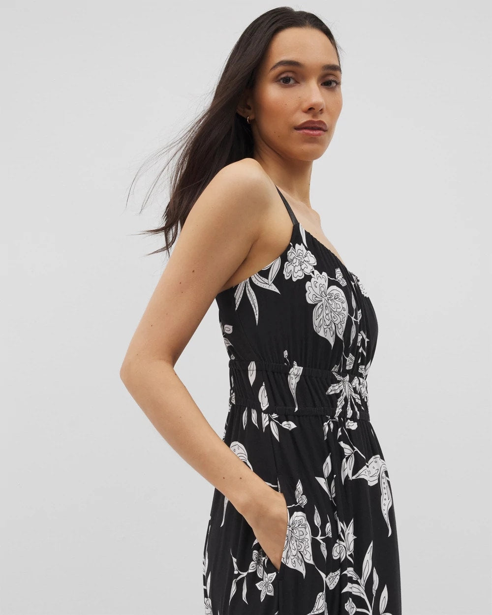 PEACEFUL FLORA BLK - Paradiso Midi Bra Dress | Soma
