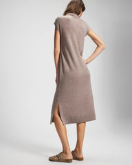 HEATHER FAWN - Premier Knit Sweater Funnel Neck Midi Dress | Soma