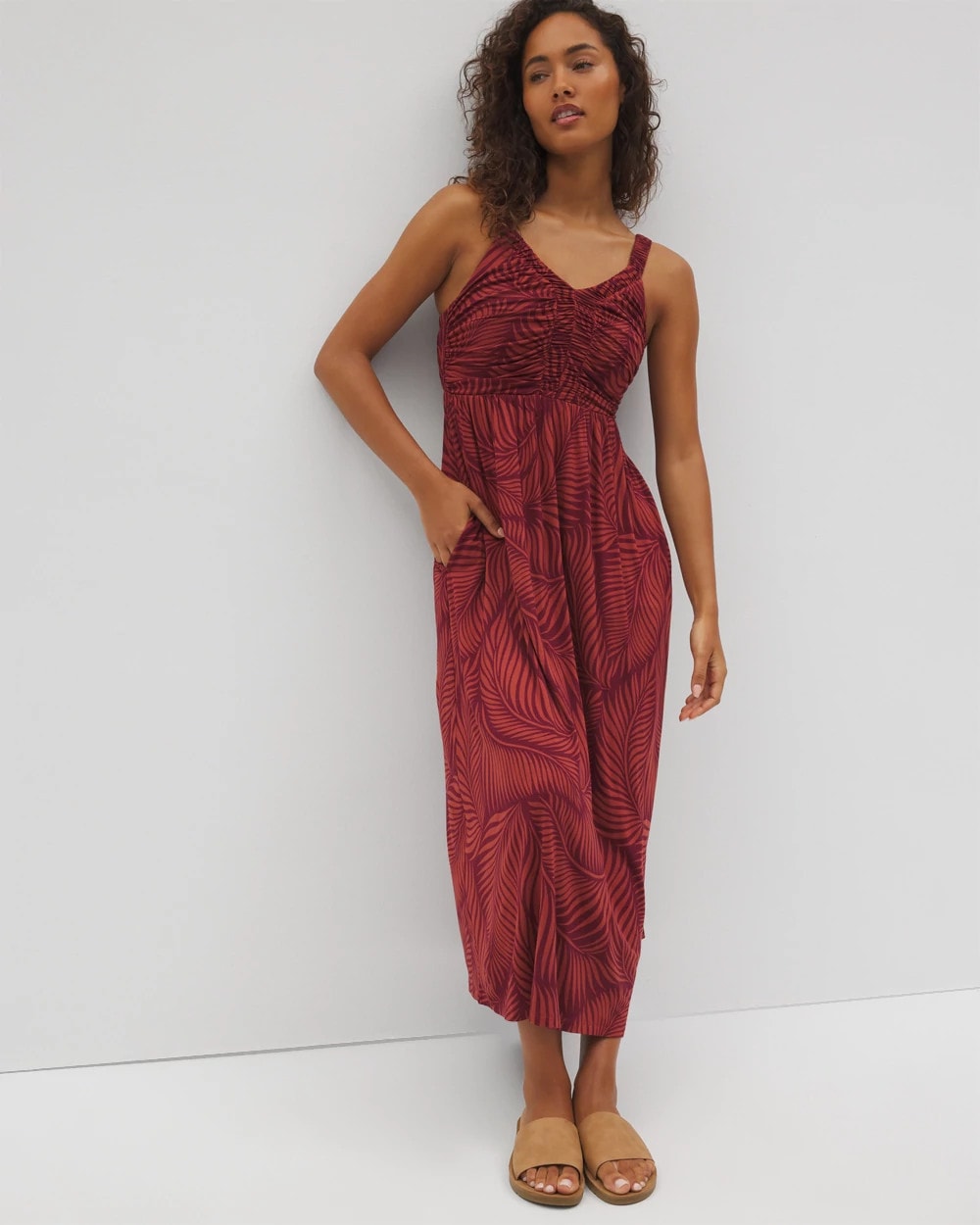 PEACEFUL PALMS MID VELVET - Cabana Midi Bra Dress | Soma