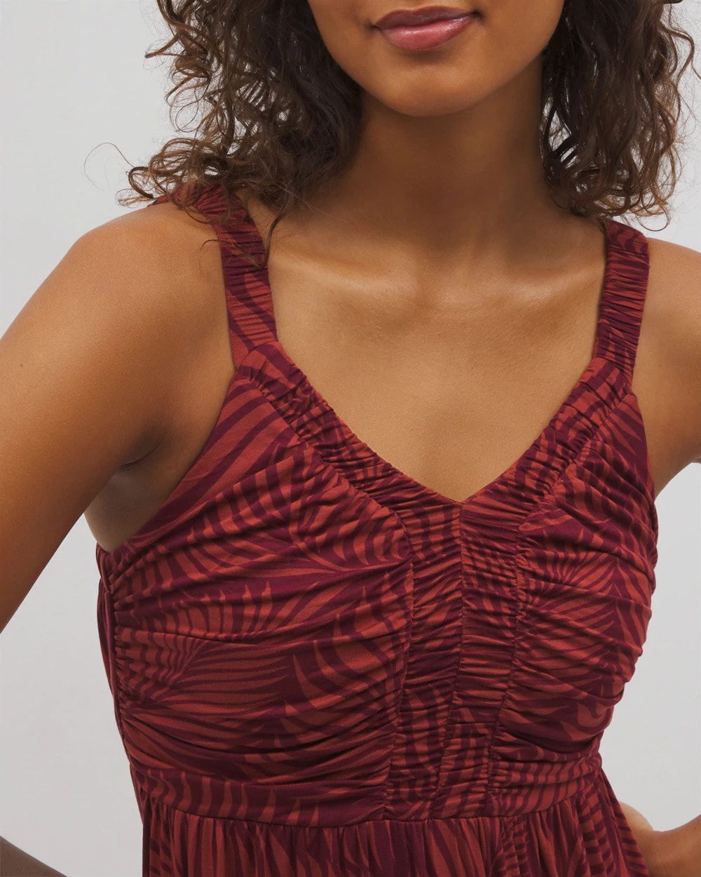 PEACEFUL PALMS MID VELVET - Cabana Midi Bra Dress | Soma