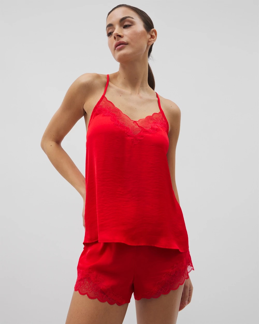 DARE ME RED - Lace Trim Pajama Cami | Soma
