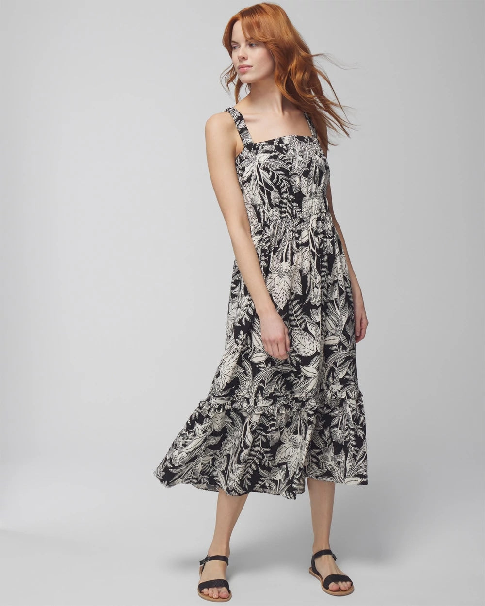 PATTERNED PALMS BLACK - Midi Bra Dress | Soma