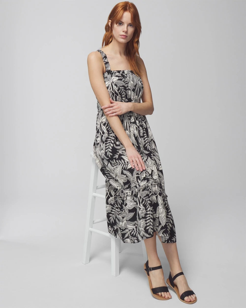PATTERNED PALMS BLACK - Midi Bra Dress | Soma