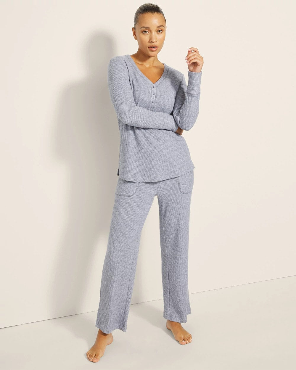 LUNAR TIDE - Long-Sleeve Pajama Henley | Soma