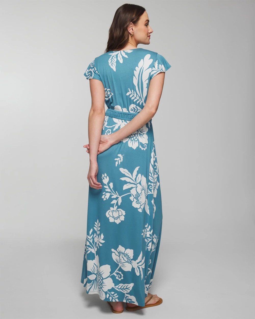 GARDEN TAPESTRY G BLUE - Flutter Sleeve Maxi Bra Dress | Soma