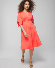 VIVID CORAL - Flutter Sleeve Short Bra Dress | Soma