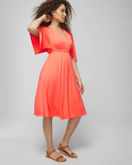 VIVID CORAL - Flutter Sleeve Short Bra Dress | Soma