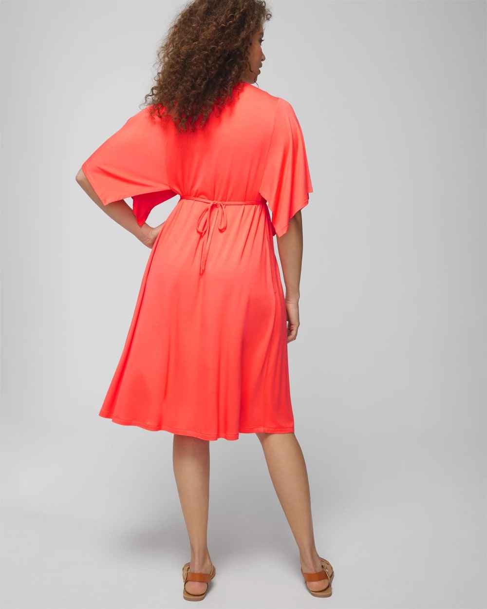 VIVID CORAL - Flutter Sleeve Short Bra Dress | Soma