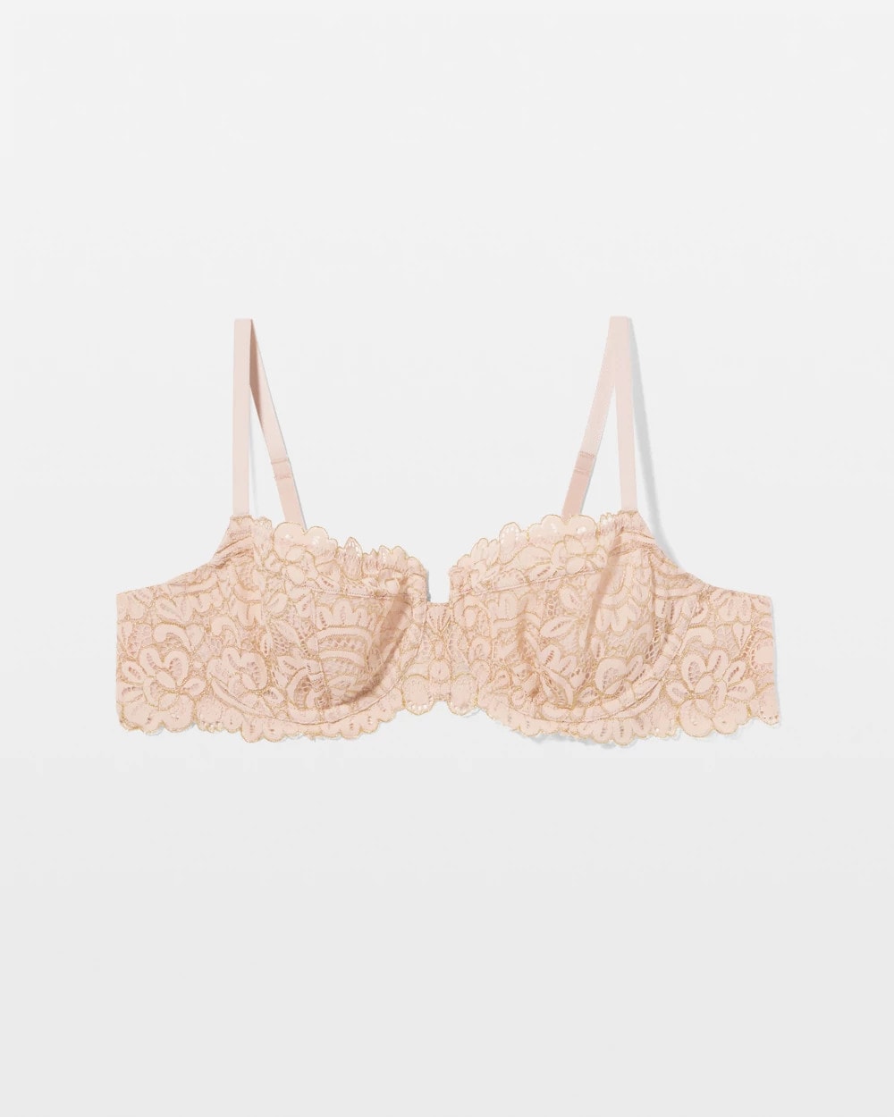 CAMEO ROSE W/ GOLD LUREX - Unlined Lace Balconette Bra | Soma