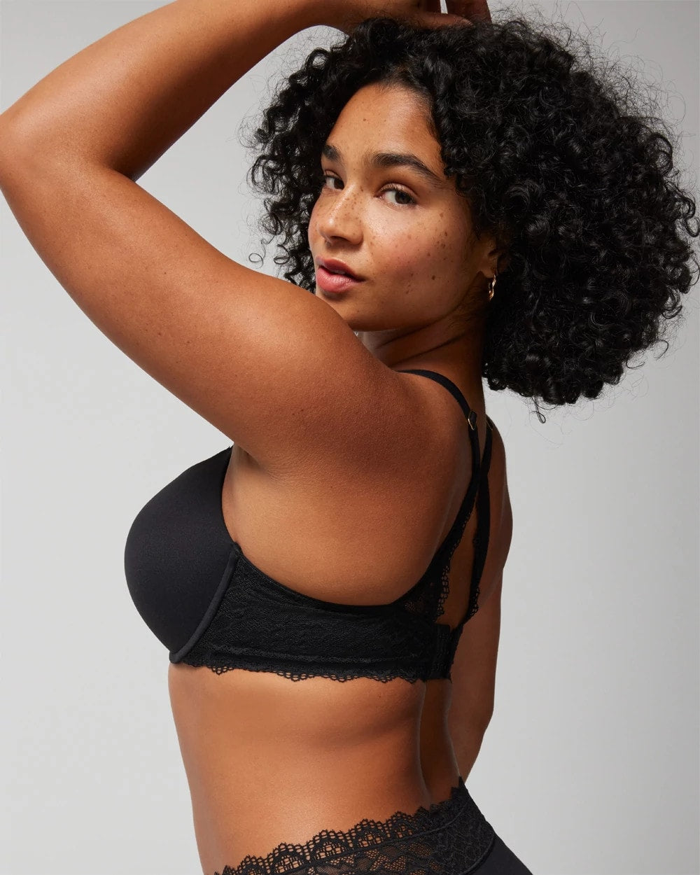BLACK - Push-Up Plunge Bra with Lace | Soma