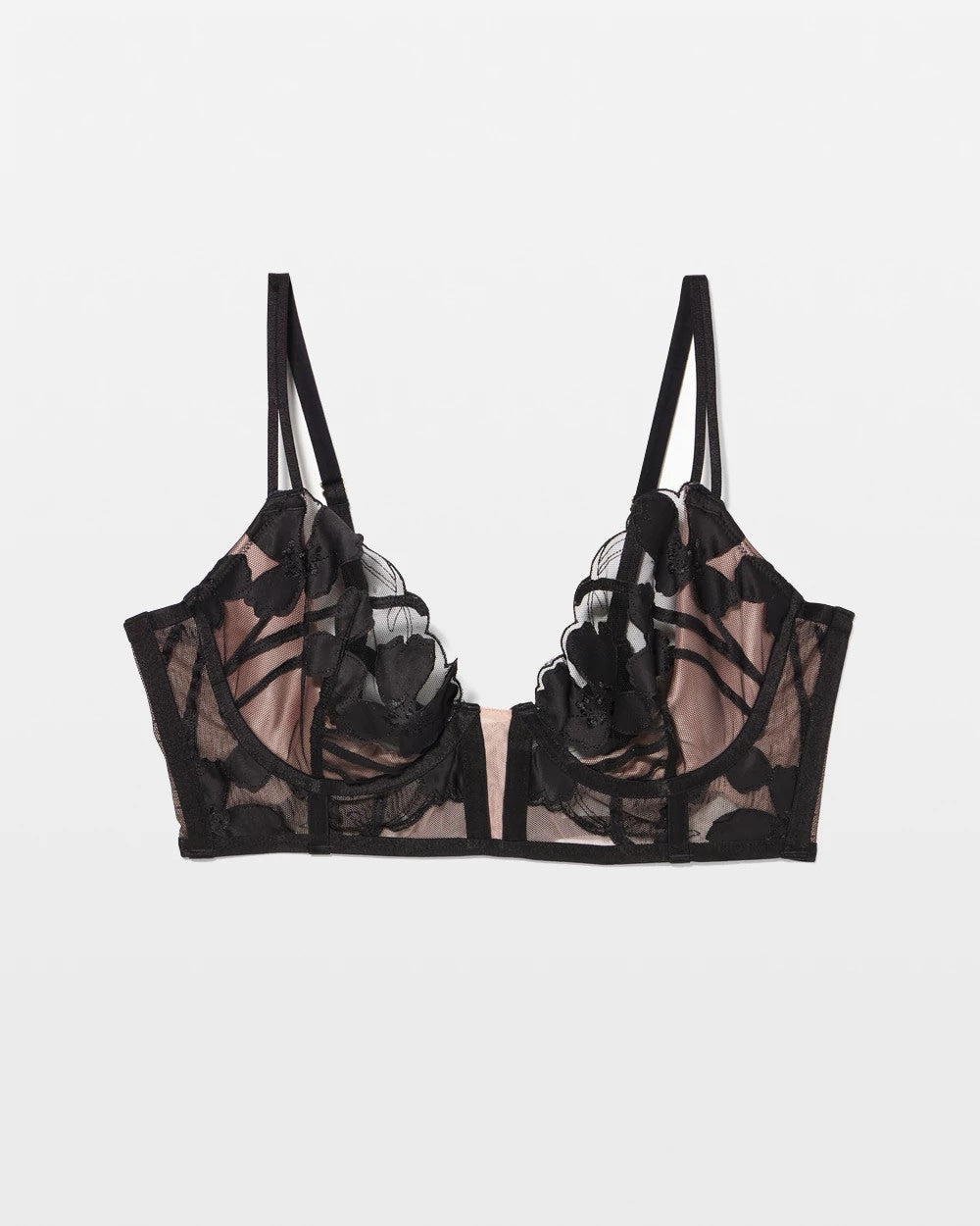 BLACK - Soma’s Sexiest Applique Longline Bra | Soma