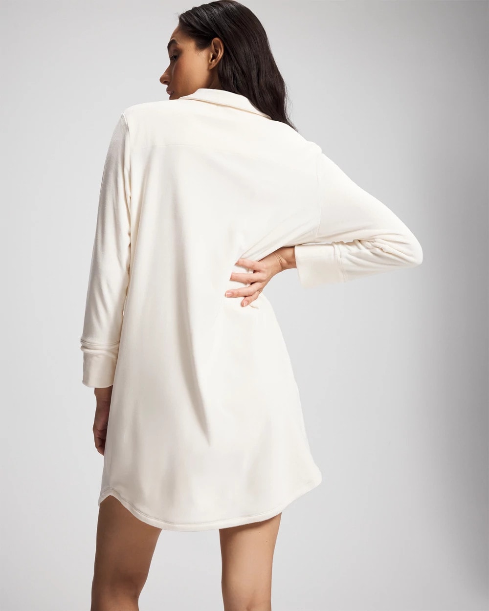 CHAMPAGNE DREAMS - Long-Sleeve Notch Collar Sleepshirt | Soma