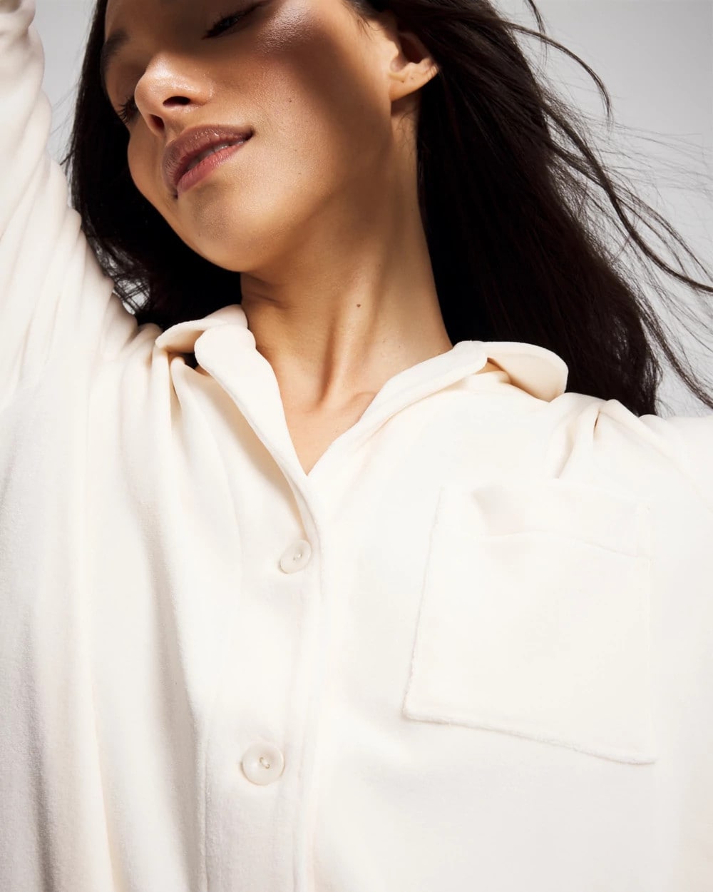 CHAMPAGNE DREAMS - Long-Sleeve Notch Collar Sleepshirt | Soma