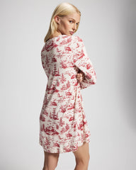 ENCHANTED TOILE CHAMPAGNE - Piped Long-Sleeve Sleepshirt | Soma
