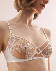 COCONUT ON SNDLWOOD MESH - Framed Embroidery Perfect Coverage Bra | Soma