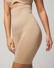 ALMOND - Mid-Level Shaping Seamless High-Waist Thigh Shaper | Soma