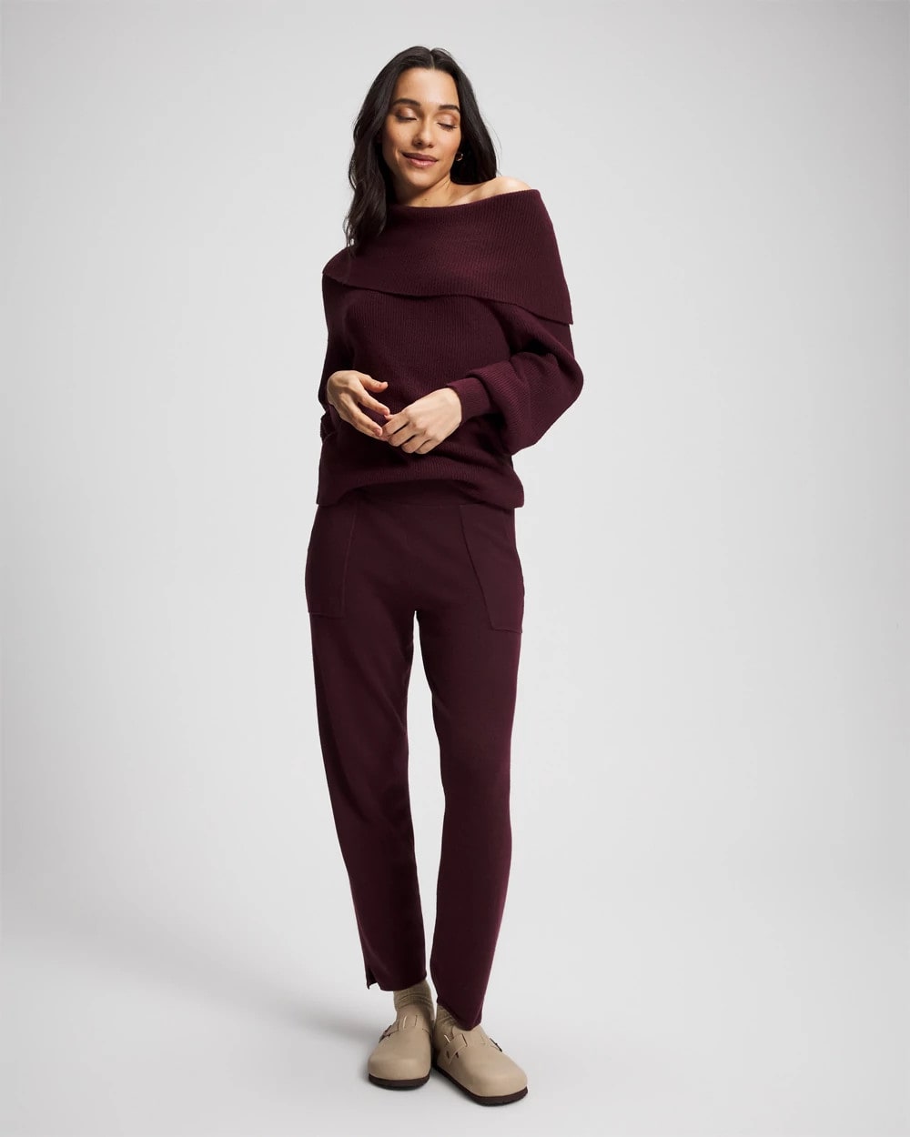 MERLOT - Premier Knit off the Shoulder Sweater | Soma