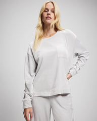 VAPOR GRAY - Velour Crewneck Sweatshirt | Soma