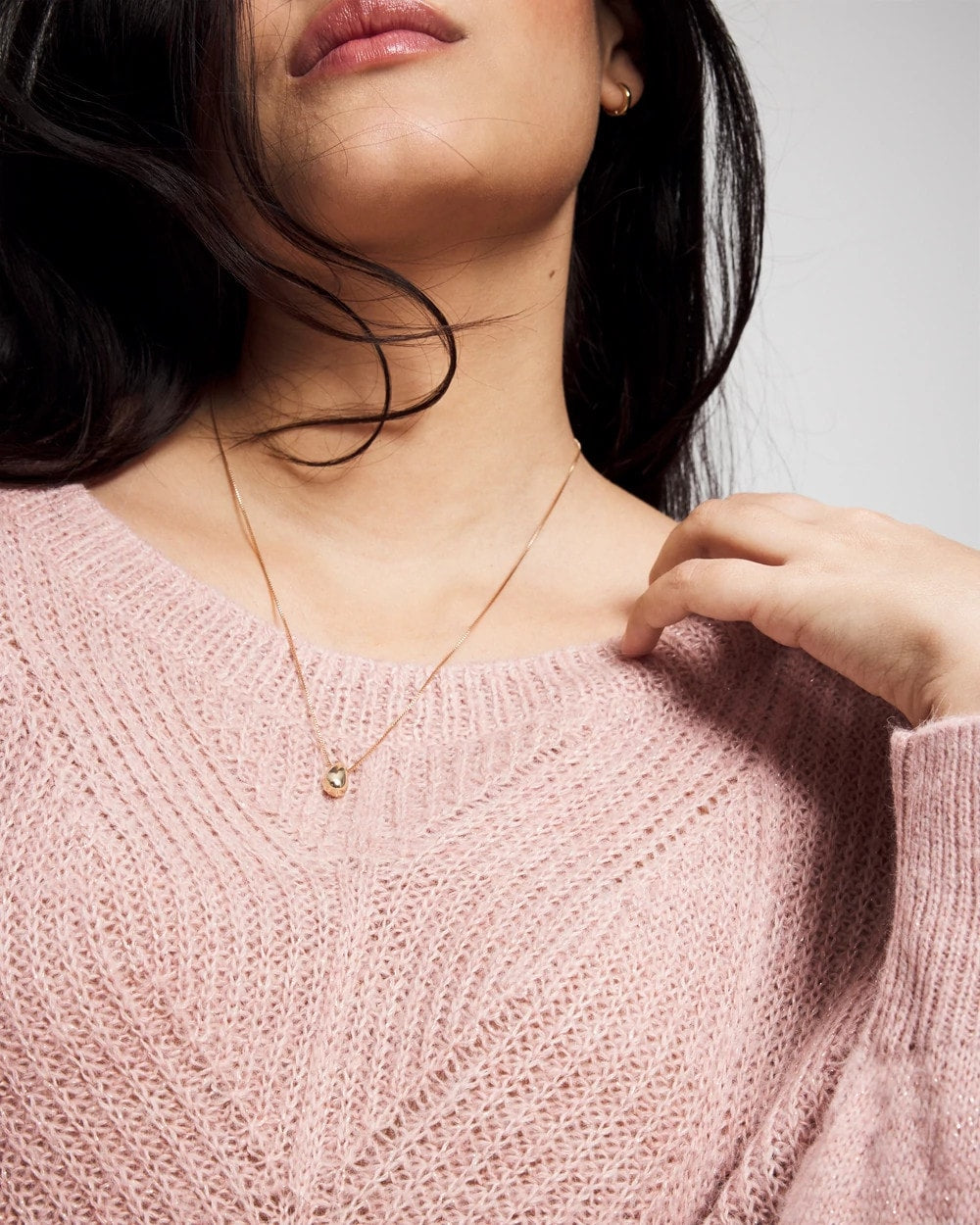 ADOBE ROSE - Shimmer Cable Knit Sweater | Soma