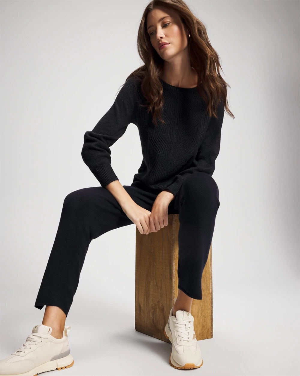 MIDNIGHT SKIES - Shimmer Cable Knit Sweater | Soma
