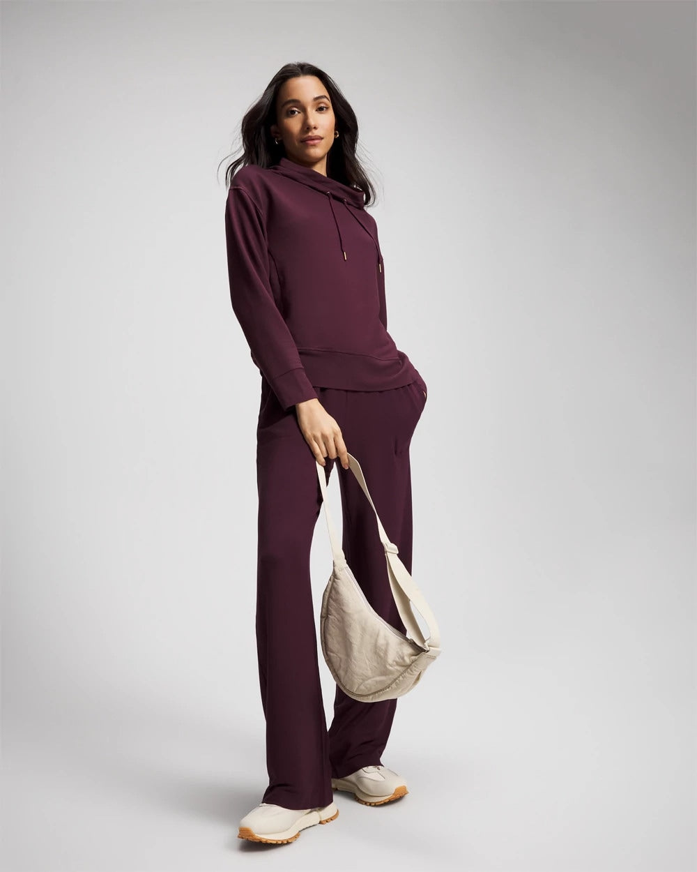 MERLOT - Ultrasoft Fleece Relaxed Funnel Neck Sweatshirt | Soma