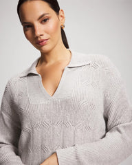 HEATHER STONE - Premier Knit Cable Knit Collared Sweater | Soma