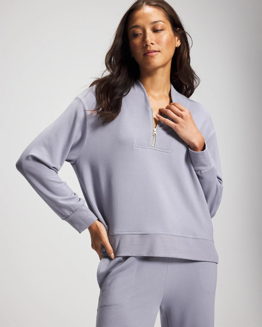 PERFECT SKY - Ultrasoft Fleece Quarter Zip Sweatshirt | Soma